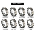 font options for inside engraving on silver willow tree swing rings