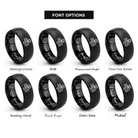 font options for inside engraving on black wind gust waveform rings