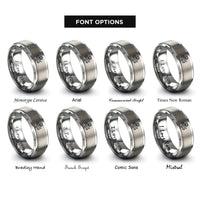 font options for inside engraving on silver wind gust waveform rings