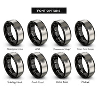 font options for inside engraving on black & gray wind rose rings