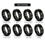 font options for inside engraving on black wind rose rings