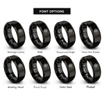 font options for inside engraving on black wind rose rings