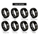 font options for inside engraving on black wind rose rings