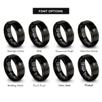 font options for inside engraving on black wind rose rings