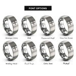 font options for inside engraving on grey wind rose rings