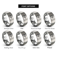 font options for inside engraving on grey wind rose rings