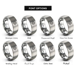 font options for inside engraving on grey wind rose rings