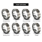 font options for inside engraving on grey wind rose rings