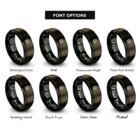font options for inside engraving on gunmetal & black wind rose rings
