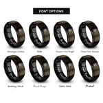 font options for inside engraving on gunmetal & black wind rose rings