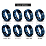 font options for inside engraving on blue wind swirl rings