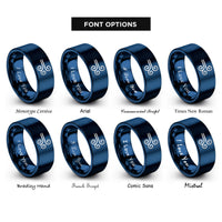 font options for inside engraving on blue wind swirl rings