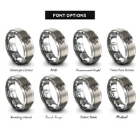 font options for inside engraving on grey wind swirl rings