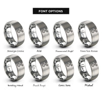 font options for inside engraving on grey winding key gear rings