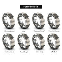 font options for inside engraving on silver winding key gear rings