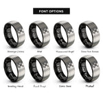 font options for inside engraving on black & gray windmill rings
