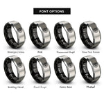 font options for inside engraving on black & silver windmill steps medallion rings