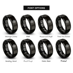 font options for inside engraving on black windmill steps medallion rings