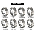 font options for inside engraving on grey windmill steps medallion rings
