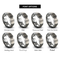 font options for inside engraving on gray windmill steps medallion rings