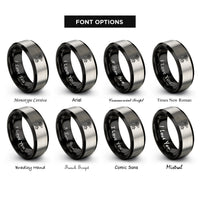 font options for inside engraving on black & grey windmill water pump rings