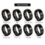 font options for inside engraving on black windmill water pump rings