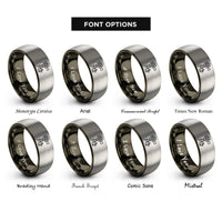 font options for inside engraving on gunmetal & silver windmill water pump rings