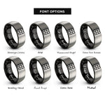 font options for inside engraving on black & grey windowpane grid rings