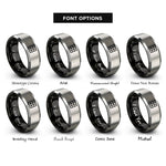 font options for inside engraving on black & silver windowpane grid rings