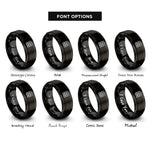 font options for inside engraving on black windowpane grid rings