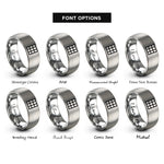 font options for inside engraving on grey windowpane grid rings