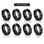 font options for inside engraving on black & gray windsor castle rings