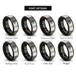 font options for inside engraving on black & silver windsor castle rings