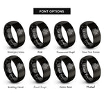 font options for inside engraving on black windsor castle rings