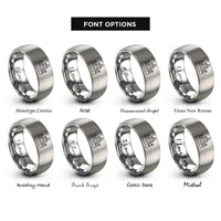 font options for inside engraving on grey windsor castle rings