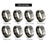 font options for inside engraving on gunmetal & gray windsor castle rings