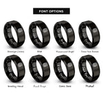 font options for inside engraving on black wine barrel rings