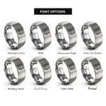 font options for inside engraving on silver wine barrel rings
