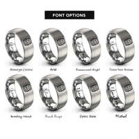 font options for inside engraving on silver wine barrel rings