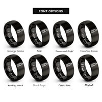 font options for inside engraving on black wine bottle rings