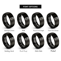 font options for inside engraving on black wine cork rings
