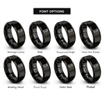 font options for inside engraving on black wine cork rings