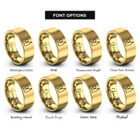 font options for inside engraving on gold wine duo rings