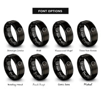 font options for inside engraving on black wine stain ring rings