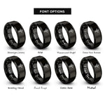 font options for inside engraving on black wing corkscrew rings