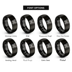 font options for inside engraving on black wing pair rings