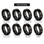 font options for inside engraving on black wing pair rings