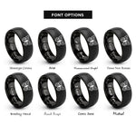 font options for inside engraving on black wing pair rings