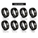 font options for inside engraving on black wing pair rings