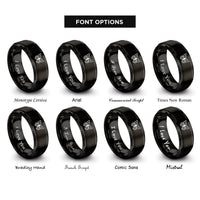 font options for inside engraving on black wing pair rings